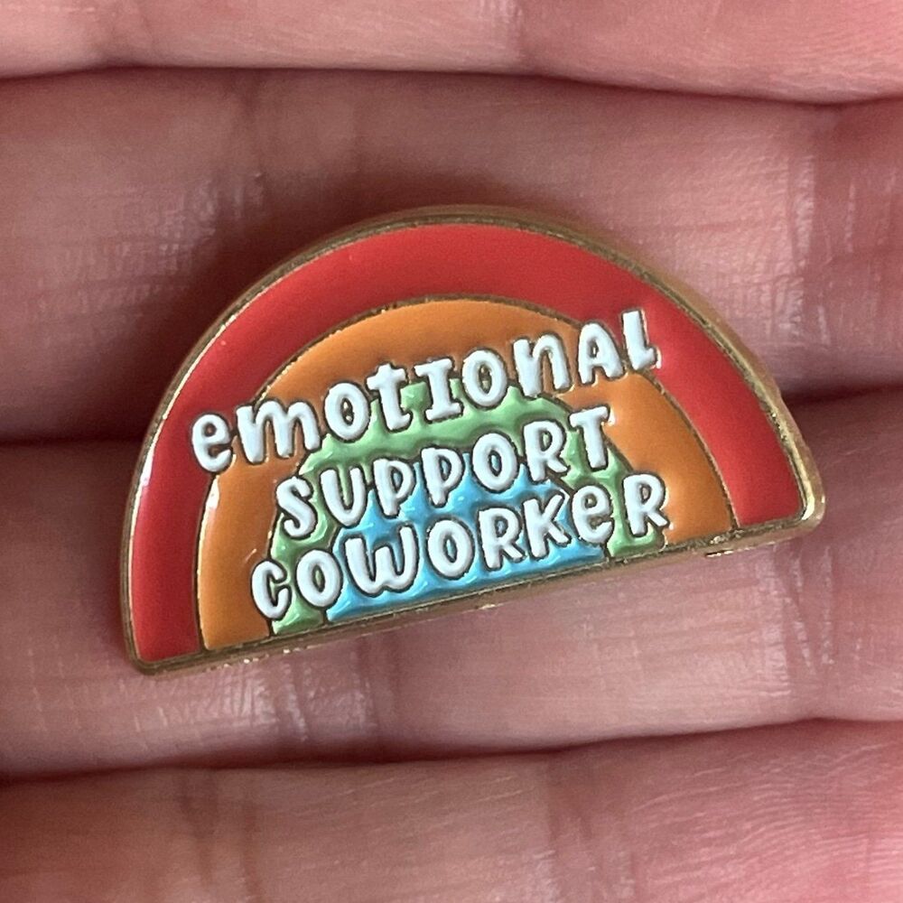 Emotional Support Coworker Rainbow Emotional Support Coworker Rainbow Enamel Pin